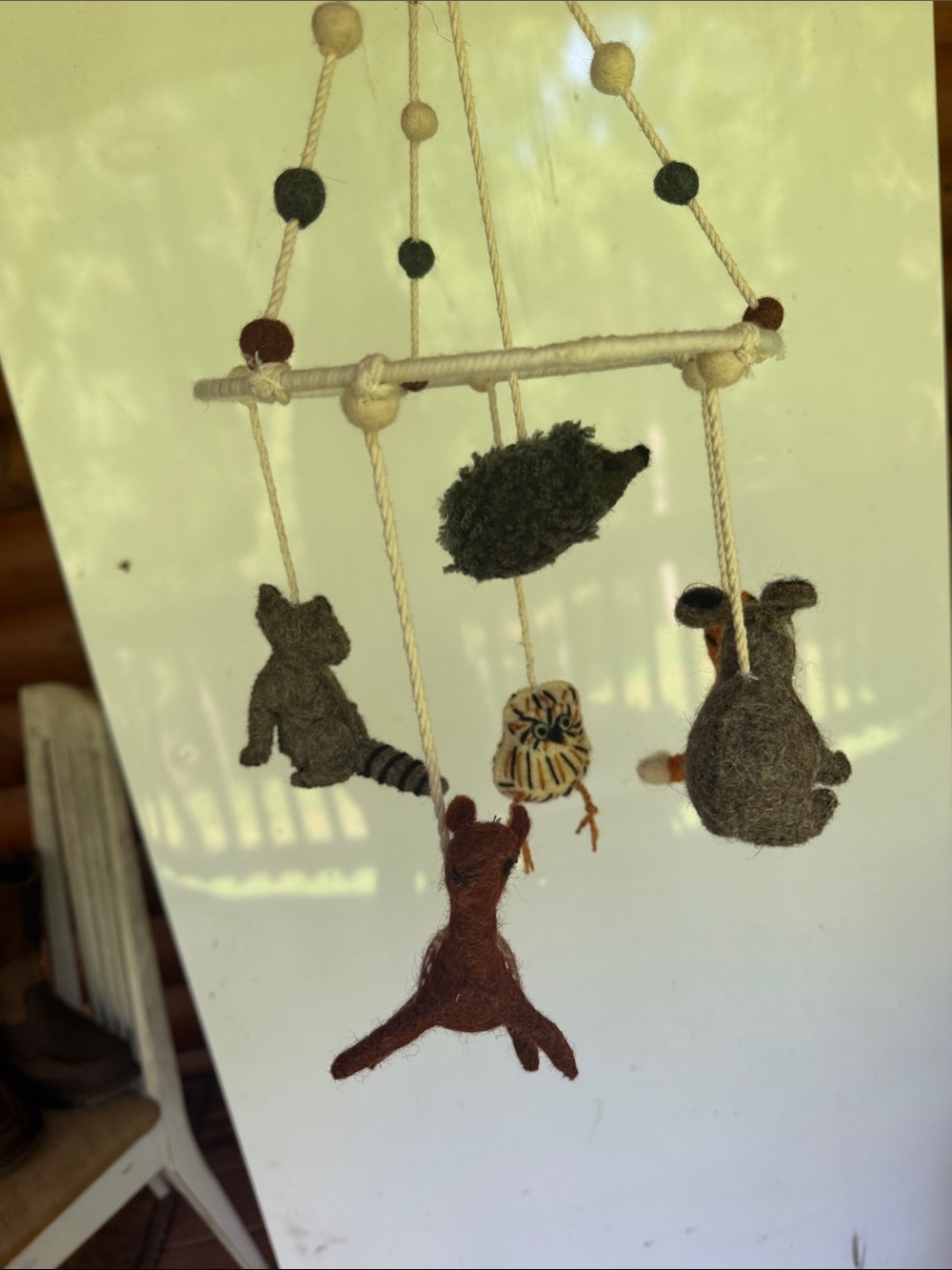 Wool felt animal mobile